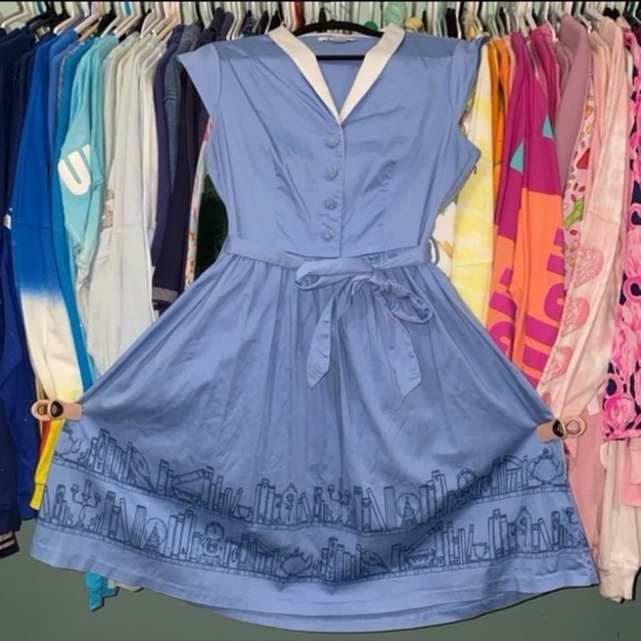 Disney parks beauty and the beast belle book shelf dress shop dress M